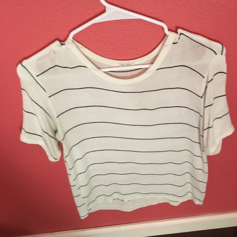 Black and white striped top