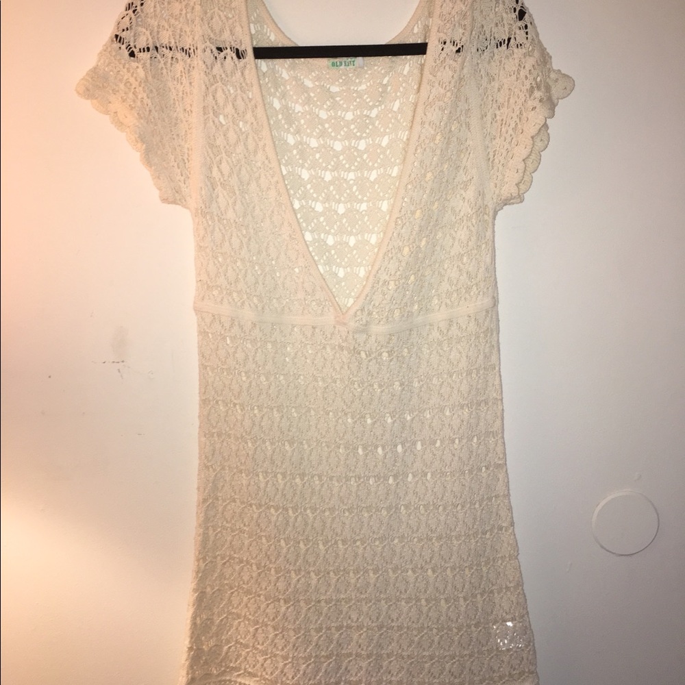 white beach cover up