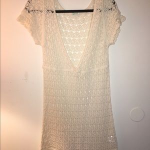 white beach cover up