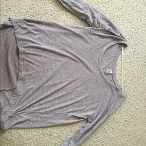 Simple gray/purple quarter sleeves top