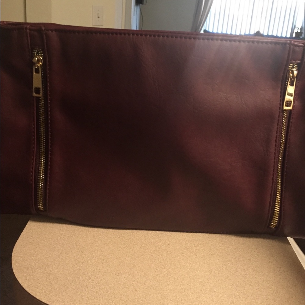 Burgundy clutch