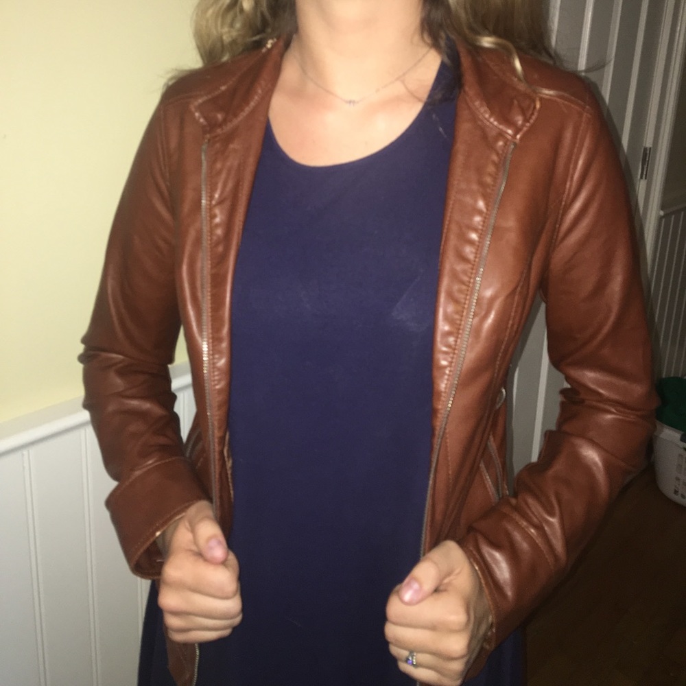 Brown leather jacket