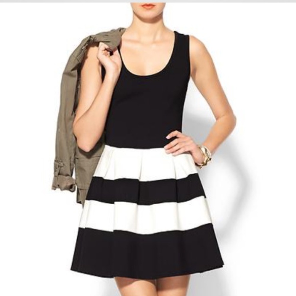 Stripped Fit n Flare Dress