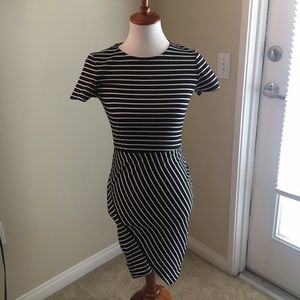 Striped Asymmetrical Dress