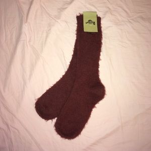 Fuzzy red socks