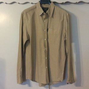 Yellow/Navy Plaid Long-Sleeve Button Down