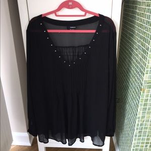 black sheer blouse