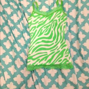 Green Zebra Spaghetti Strap