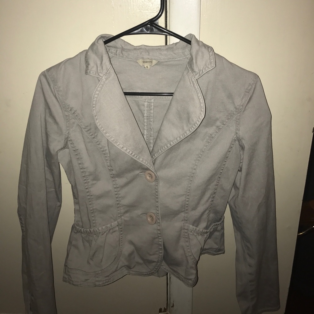 Gray throw over