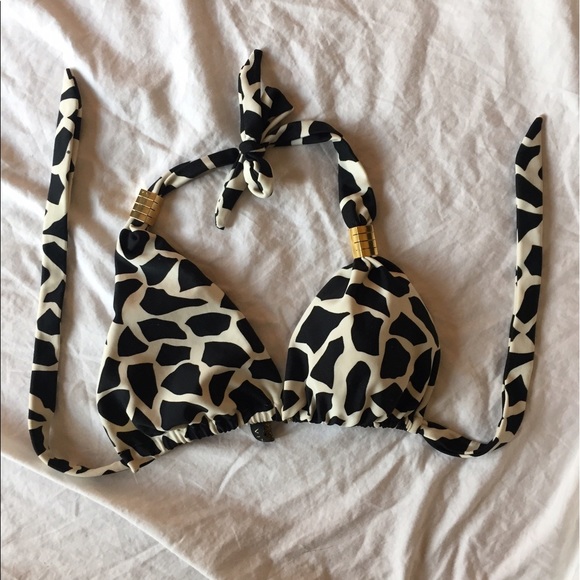 black and white animal print bikini