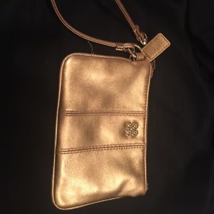 Coach gold wristlet