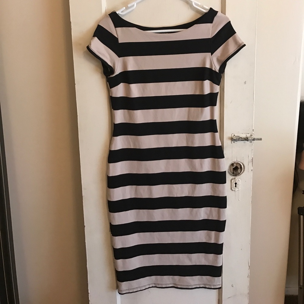Black and white stripped dress