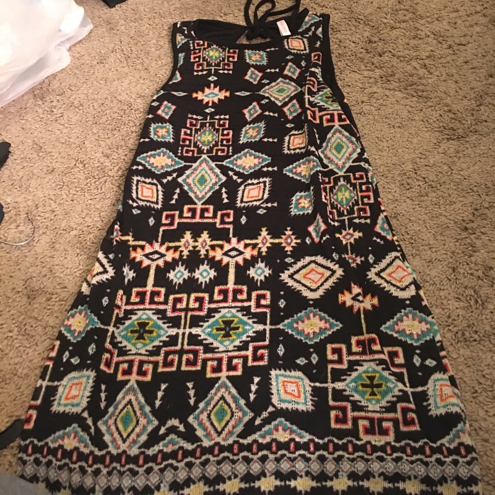 Black woven Aztec dress
