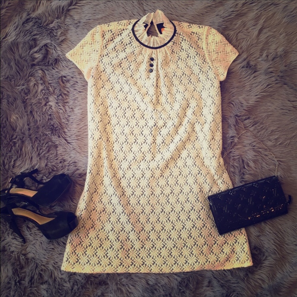 Cynthia Steffe cream short sleeve dress