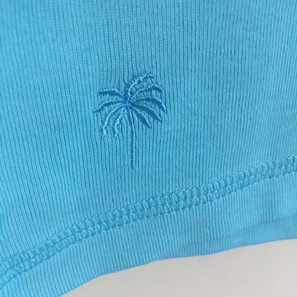 βSOLDβ LILLY PULITZER Blue V Neck Logo Palm Tee - Picture 5 of 8