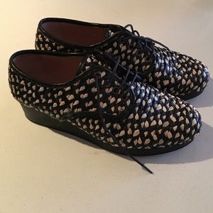 Robert Clergerie Raffia Platform Loafers
