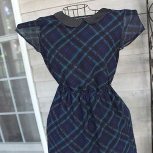 plaid mini collared dress