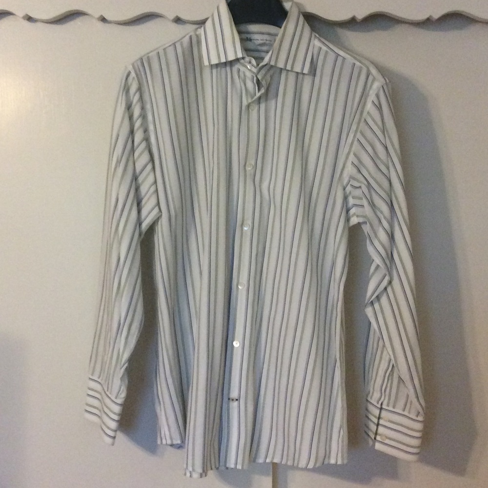 Blue/Green/White Business Casual Dress Shirt