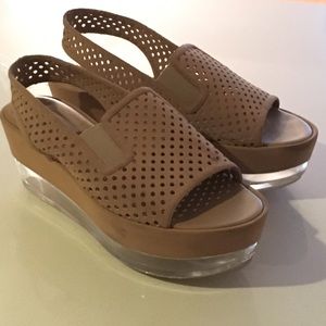 Stella McCartney Beige Perforated Platform Sandals