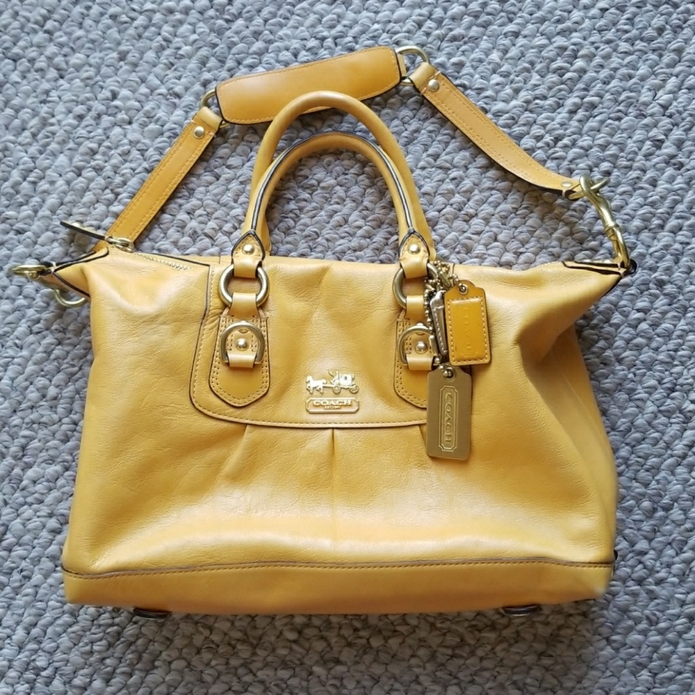 Coach yellow satchel