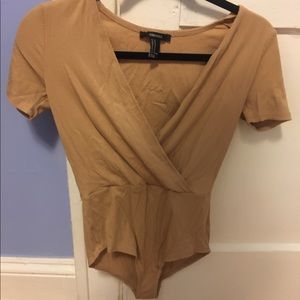Tan wrap body suit NEVER WORN