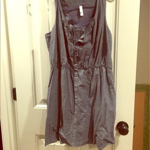 Denim tank ruffle dress