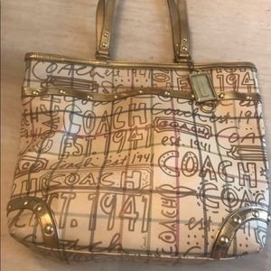 Coach large Tattersall handbag