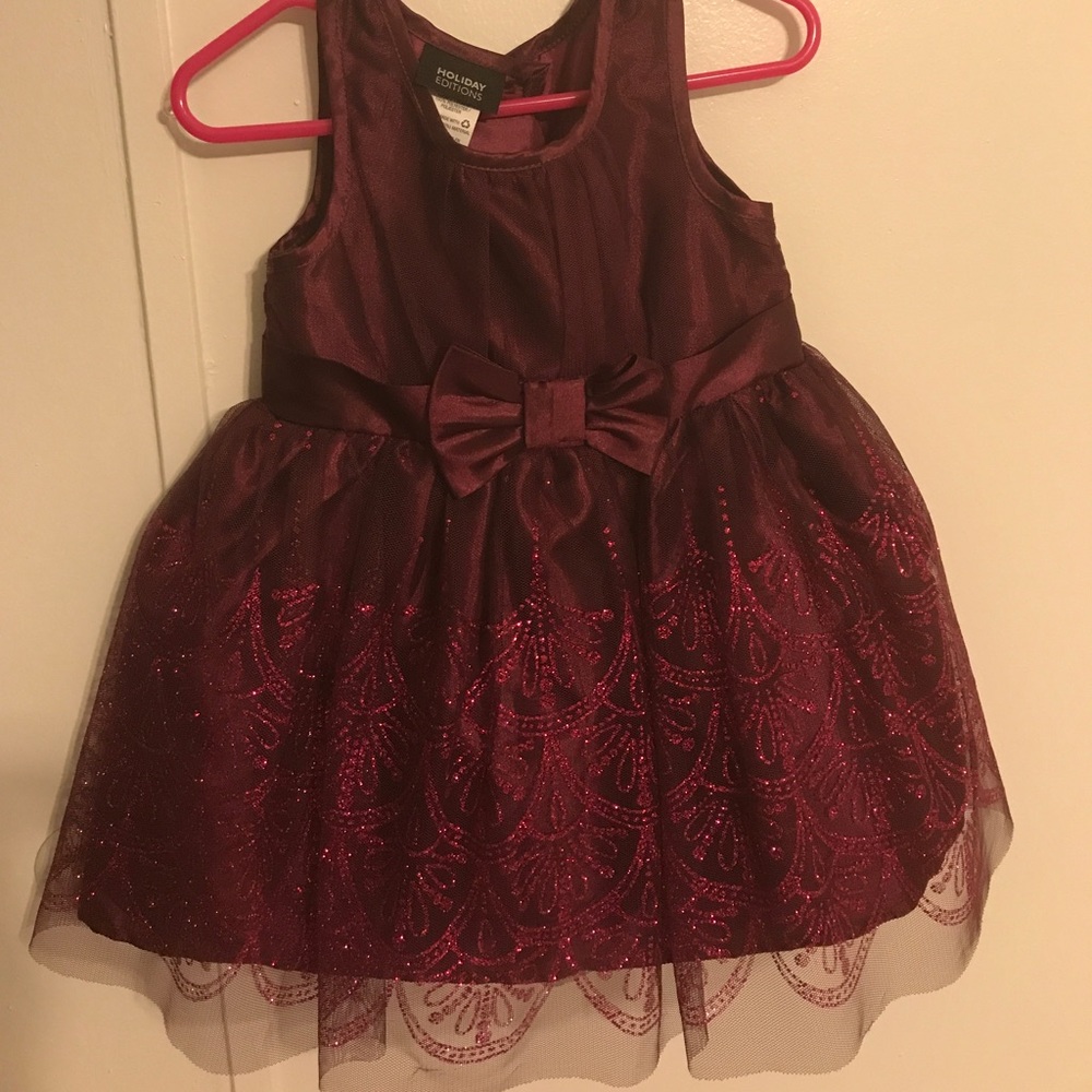 Holiday Editions purple Glitter toddler dress 2T