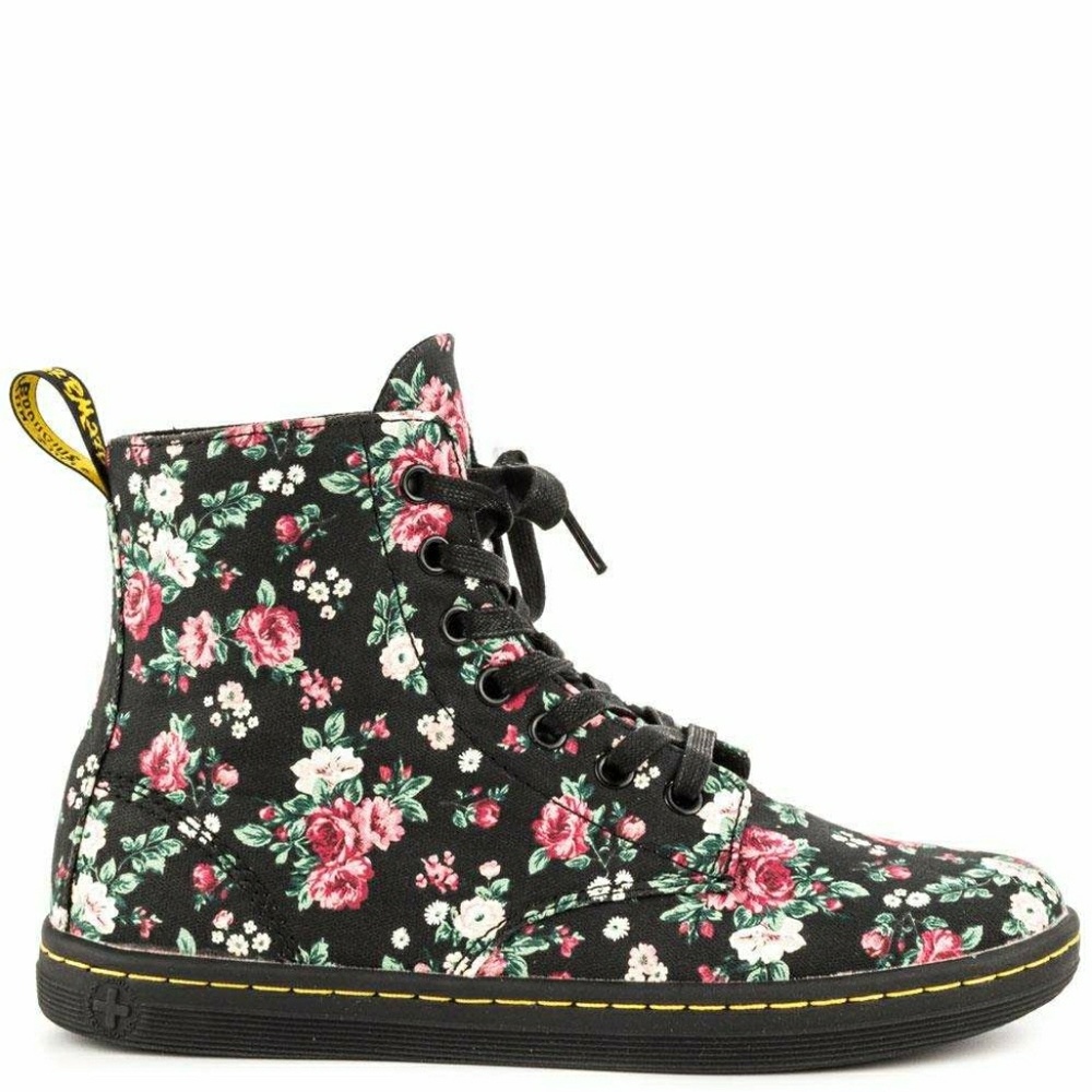 Dr.Marten's black floral AirWair boots