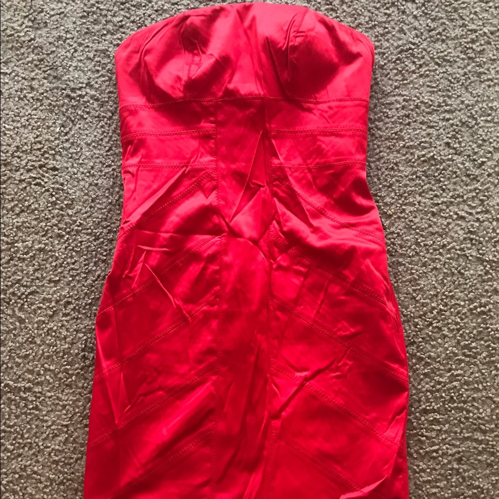 Sexy satin red dress