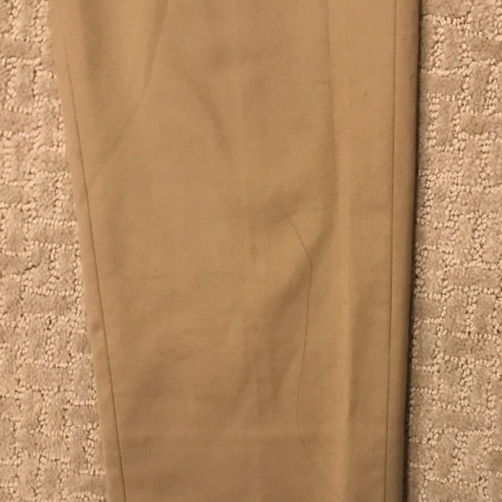 AKRIS Punto Cropped Pants Khaki Side Zipper Size 4 - Picture 6 of 8