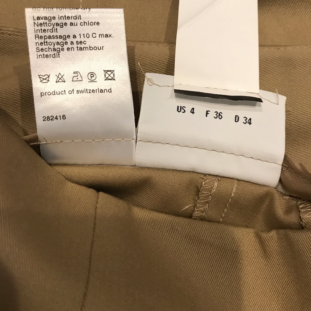 AKRIS Punto Cropped Pants Khaki Side Zipper Size 4 - Picture 8 of 8