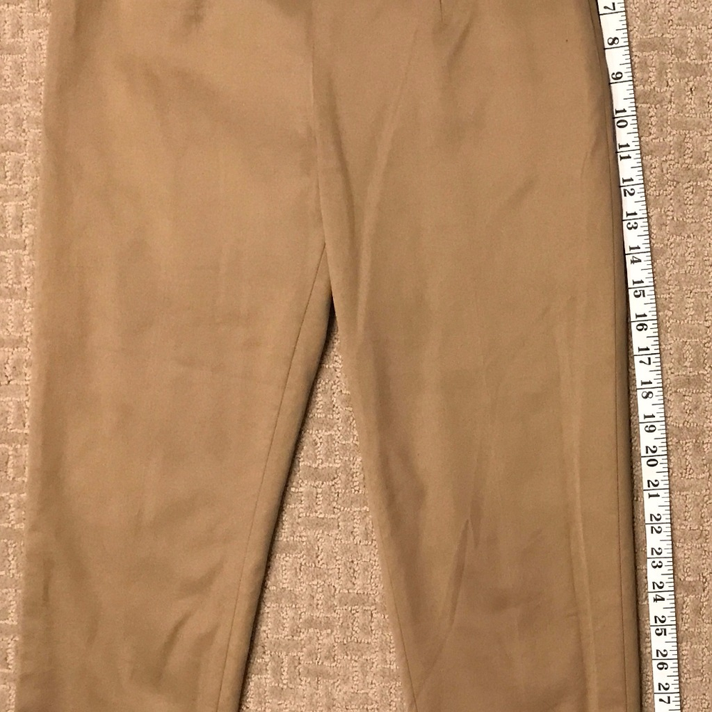 AKRIS Punto Cropped Pants Khaki Side Zipper Size 4 - Picture 5 of 8