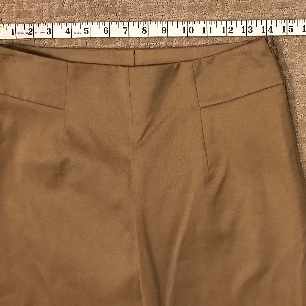 AKRIS Punto Cropped Pants Khaki Side Zipper Size 4 - Picture 4 of 8
