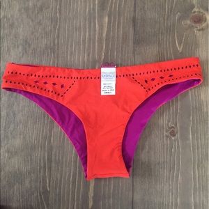 L*Space Magenta and Orange Bikini Bottoms