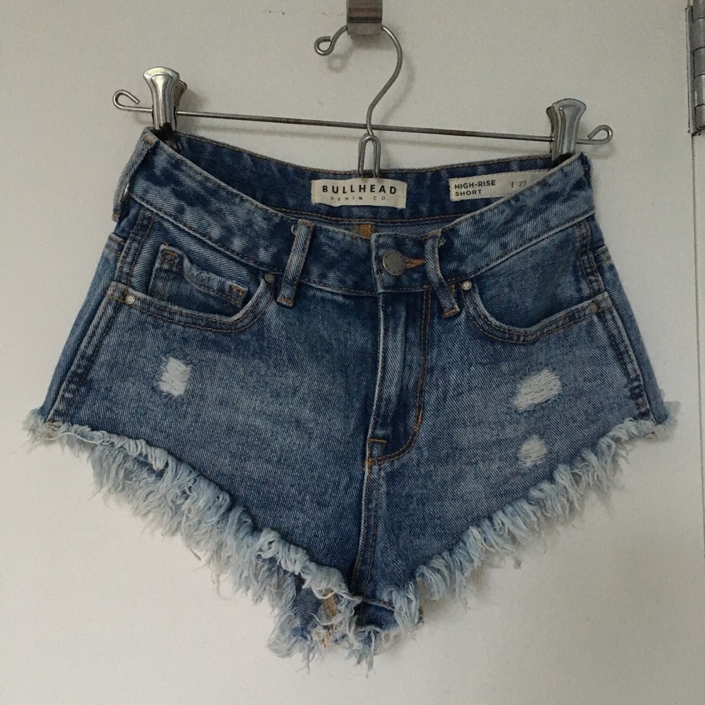 Bullhead Denim Frayed Hem Shorts