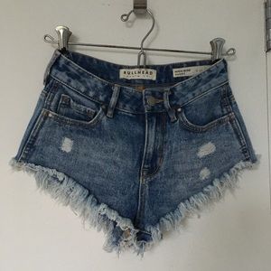 Bullhead Denim Frayed Hem Shorts