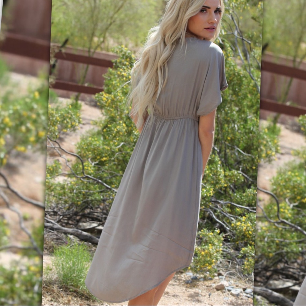 Boho Kimono Sleeve Hi Lo Dress - Picture 5 of 8