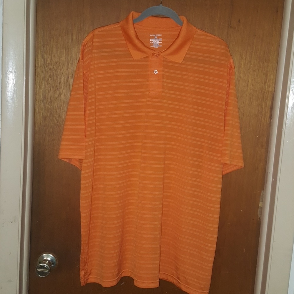 Bright orange polo shirt