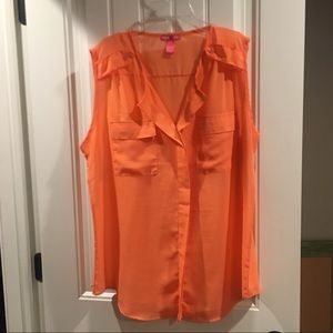 Cute sheer melon sleeveless tank