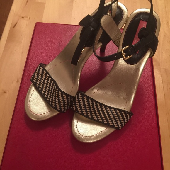 Isaak Mizrahi Strappy Stiletto Cocktail Sandals, size 7 1/2 M - Picture 1 of 3