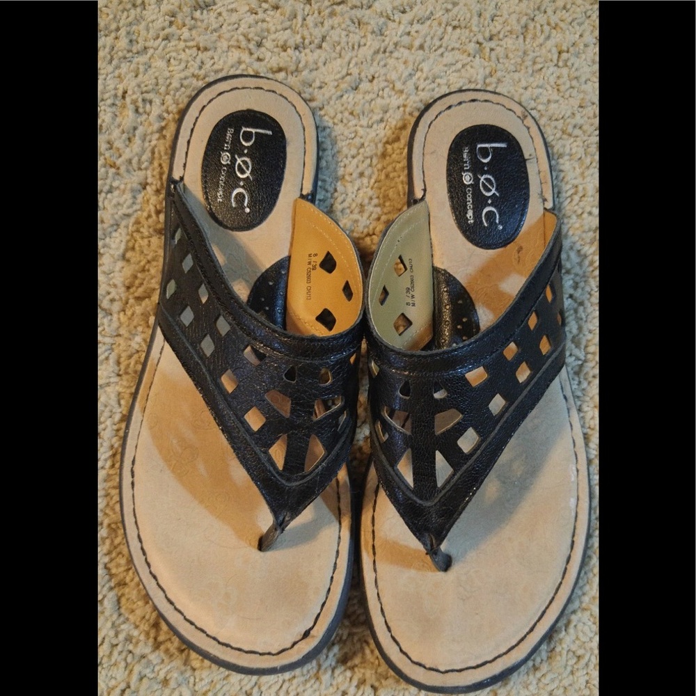Beautiful Boc black thong sandals