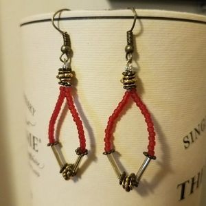 Handcrafted Seed Bead Earrings & Necklace Set