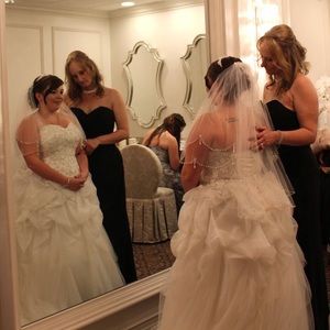 Black floor length Mother of Bride dress