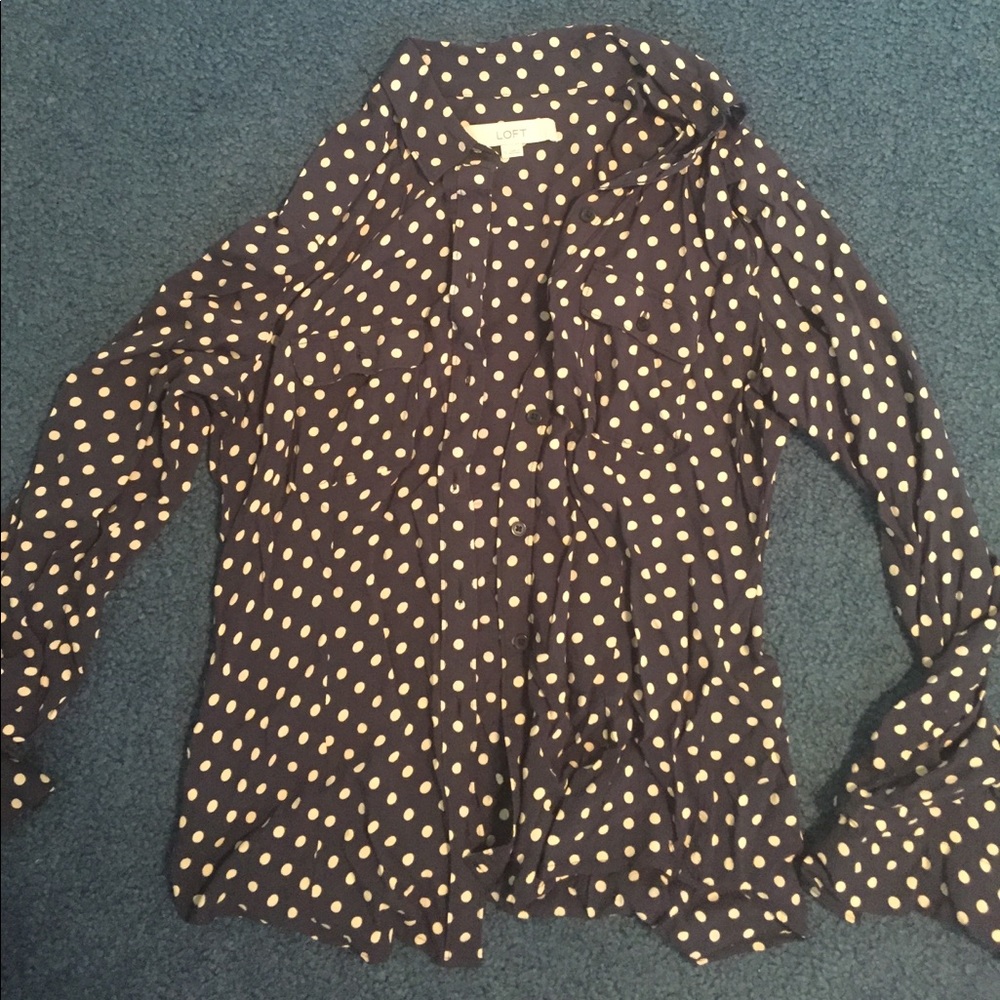 Polka dot button down