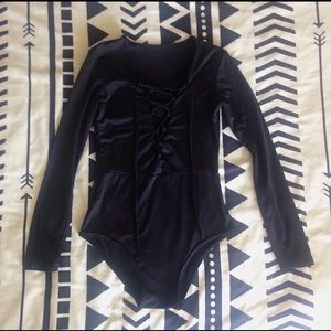 Brandless string tightened onesie