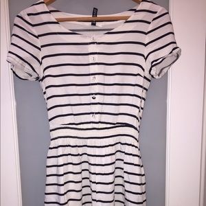 Black white stripe dress