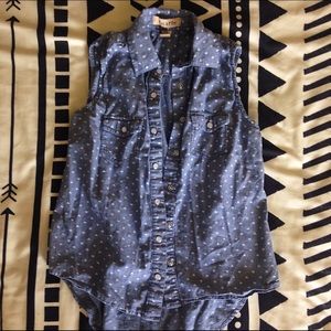 Light blue button up blouse