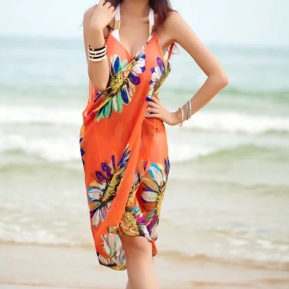 Other - COVER UP ORANGE BEACH bathing suit wrap DRESS SUN