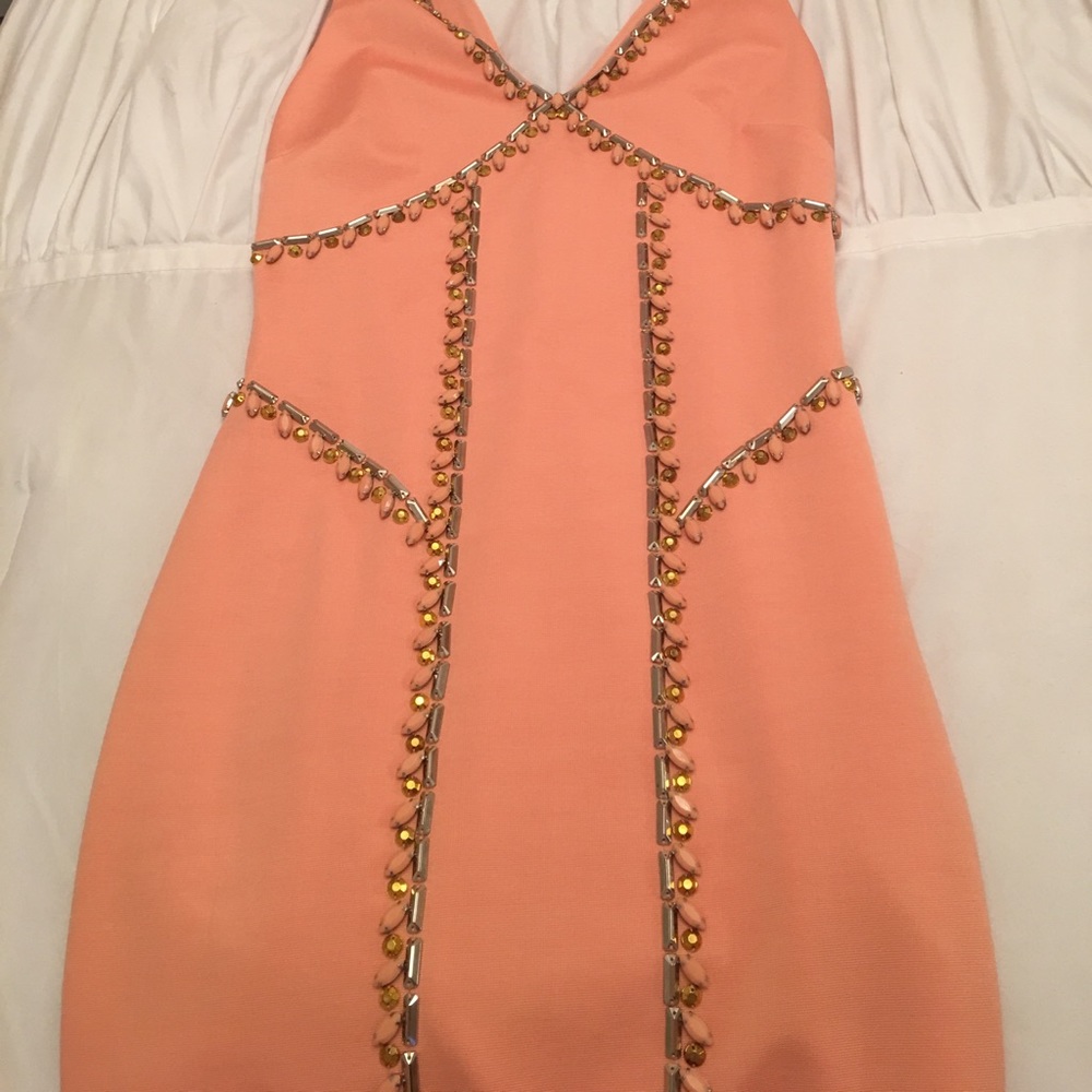 Peach jeweled dress - Picture 1 of 4